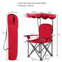 Load image into Gallery viewer, Portable Folding Beach Canopy Chair with Cup Holders-Red
