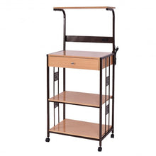 Load image into Gallery viewer, 3-tier Iron Frame Rolling Kitchen Storage Cart w/ Electric Outlet
