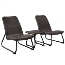 Load image into Gallery viewer, 3 pcs Outdoor All Weather Rattan Conversation Chair &amp; Table Set

