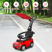 Load image into Gallery viewer, 3 in 1 Kids Ride On Push Car Stroller-Red
