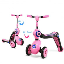 Load image into Gallery viewer, 2-in-1 Kick Scooter Balance Trike With 3 Wheel -Pink
