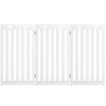 Load image into Gallery viewer, 36&quot; Folding Wooden Freestanding Pet Gate Dog Gate w/360° Flexible Hinge-White
