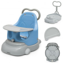 Load image into Gallery viewer, 6-in-1 Convertible Baby Booster Seat with Tray Wheels-Blue
