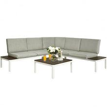 Load image into Gallery viewer, 4PCS Patio Aluminum Conversation Furniture Set
