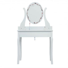 Load image into Gallery viewer, Touch Switch Makeup Dressing Vanity Table Set with 10 Light Bulbs-White
