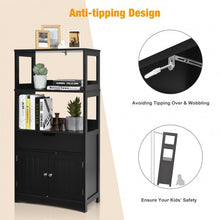 Load image into Gallery viewer, Bathroom Storage Cabinet with Drawer and Shelf Floor Cabinet-Black
