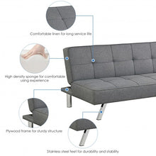 Load image into Gallery viewer, Convertible Futon Sofa Bed Adjustable Sleeper with Stainless Steel Legs
