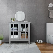 Load image into Gallery viewer, Glass Door Sideboard Console Storage Buffet Cabinet-Gray
