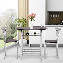 Load image into Gallery viewer, 3 Pcs Home Bistro Table and 2 Chairs Dining Set-Coffee
