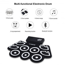 Load image into Gallery viewer, Electronic Silicone Rechargeable Drum Set with Pedals Sticks

