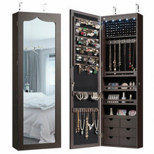 Load image into Gallery viewer, 5 LEDs Mirror Jewelry Armoire Wall Door Mounted-Coffee
