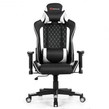 Load image into Gallery viewer, Massage Gaming Chair with Lumbar Support and Headrest-White
