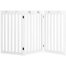 Load image into Gallery viewer, 36&quot; Folding Wooden Freestanding Pet Gate Dog Gate w/360° Flexible Hinge-White
