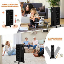 Load image into Gallery viewer, 1500 W Oil-Filled Heater Portable Radiator Space Heater w/ Adjustable Thermostat
