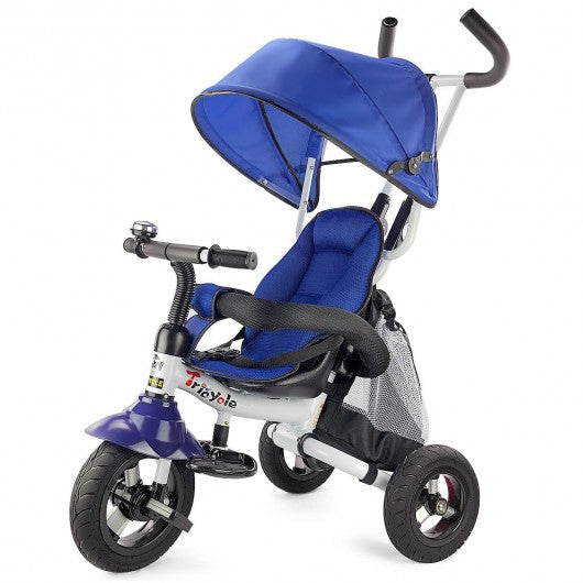 6-In-1 Kids Baby Stroller Tricycle Detachable Learning Toy Bike-Blue