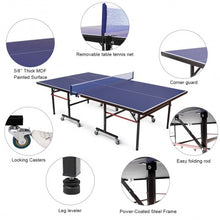 Load image into Gallery viewer, Removable Foldable Net Table Tennis Table with Locking Casters
