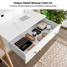 Load image into Gallery viewer, Makeup Vanity Table Dressing table and Cushioned Stool Set

