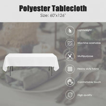 Load image into Gallery viewer, 10 pcs 60&quot; x 126&quot; Rectangle Polyester Tablecloth-White
