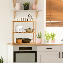 Load image into Gallery viewer, Multifunctional 3 Bamboo Adjustable Utility Storage Stand Rack
