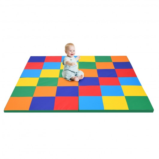 58'' Toddler Foam Play Mat Baby Folding  Floor Mat for Home/Daycare School