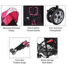 Load image into Gallery viewer, Folding Lightweight Baby Toddler Umbrella Travel Stroller-Pink
