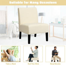 Load image into Gallery viewer, Armless Accent Chair  with Rubber Wood Legs -Beige
