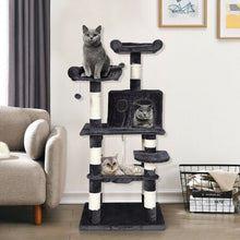 Load image into Gallery viewer, 55&quot; Multi-Level Kitten Activity Tower with Hammock-Gray
