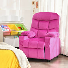 Load image into Gallery viewer, Adjustable Lounge Chair with Footrest and Side Pockets for Children-Pink
