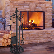 Load image into Gallery viewer, 5 Pieces Fireplace Iron Tools Set
