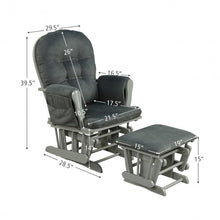 Load image into Gallery viewer, Baby Nursery Relax Rocker Rocking Chair Glider and Ottoman Set-Gray
