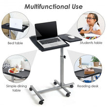 Load image into Gallery viewer, Adjustable Angle Height Rolling Laptop Table
