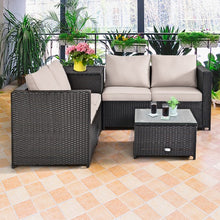 Load image into Gallery viewer, 4 Pcs Rattan Patio Furniture Set with Cushions
