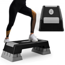 Load image into Gallery viewer, Aerobic Exercise Stepper Trainer with Adjustable Height 5&quot;- 7&quot;- 9&quot;-Gray
