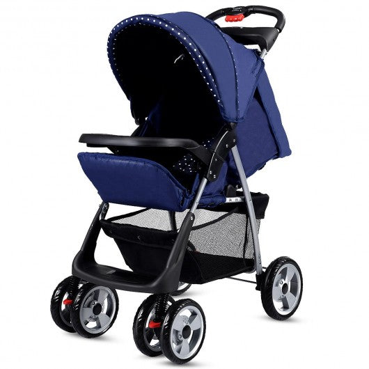 Foldable Baby Kids Travel Stroller Newborn Infant Buggy Pushchair Child 3 color-Blue