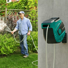 Load image into Gallery viewer, 1/2” 65 + 6.5FT Wall Mounted Auto Winder Retractable Garden Hose Reel
