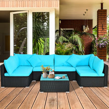 Load image into Gallery viewer, 7-Piece Outdoor Wicker Patio Sofa Set-Turquoise
