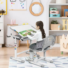 Load image into Gallery viewer, Height Adjustable Children�s Desk Chair Set -Gray
