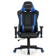 Load image into Gallery viewer, Massage Gaming Chair with Lumbar Support and Headrest-Blue
