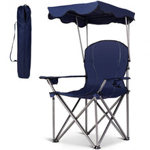 Load image into Gallery viewer, Portable Folding Beach Canopy Chair with Cup Holders-Blue
