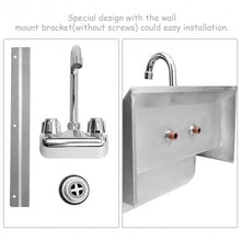 Load image into Gallery viewer, Stainless Steel Wall Mount Washing Sink Basin with Faucet
