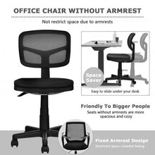 Load image into Gallery viewer, Armless Computer Chair w/Height Adjustment &amp; Breathable Mesh- Home Office-Black
