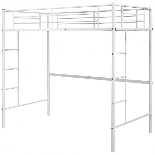 Metal Twin Loft Ladder Beds-White