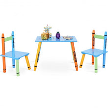 Load image into Gallery viewer, 3 pcs Playroom Crayon Kids Table &amp; Chairs Set
