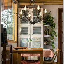 Load image into Gallery viewer, 6-Light Vintage Branch Chandelier Copper Ceiling Lamp
