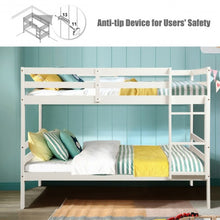Load image into Gallery viewer, Twin Bunk Bed Children Wooden Bunk Beds Solid Hardwood-White
