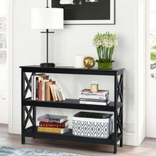 Load image into Gallery viewer, 3-Tier Console X-Design Sofa Side Accent Table-Black

