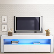 Load image into Gallery viewer, High Gloss TV Stand with LED Shelves and Drawers-Black
