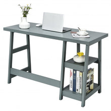 Load image into Gallery viewer, Trestle Computer Desk Home Office Workstation with Removable Shelves-Gray
