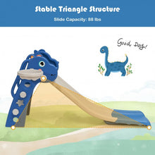 Load image into Gallery viewer, 3 in 1 Kids Slide Baby Play Climber Slide Set with Basketball Hoop -Blue

