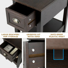 Load image into Gallery viewer, Contemporary Chair Side End Table Compact Table with Drawer Nightstand-Coffee
